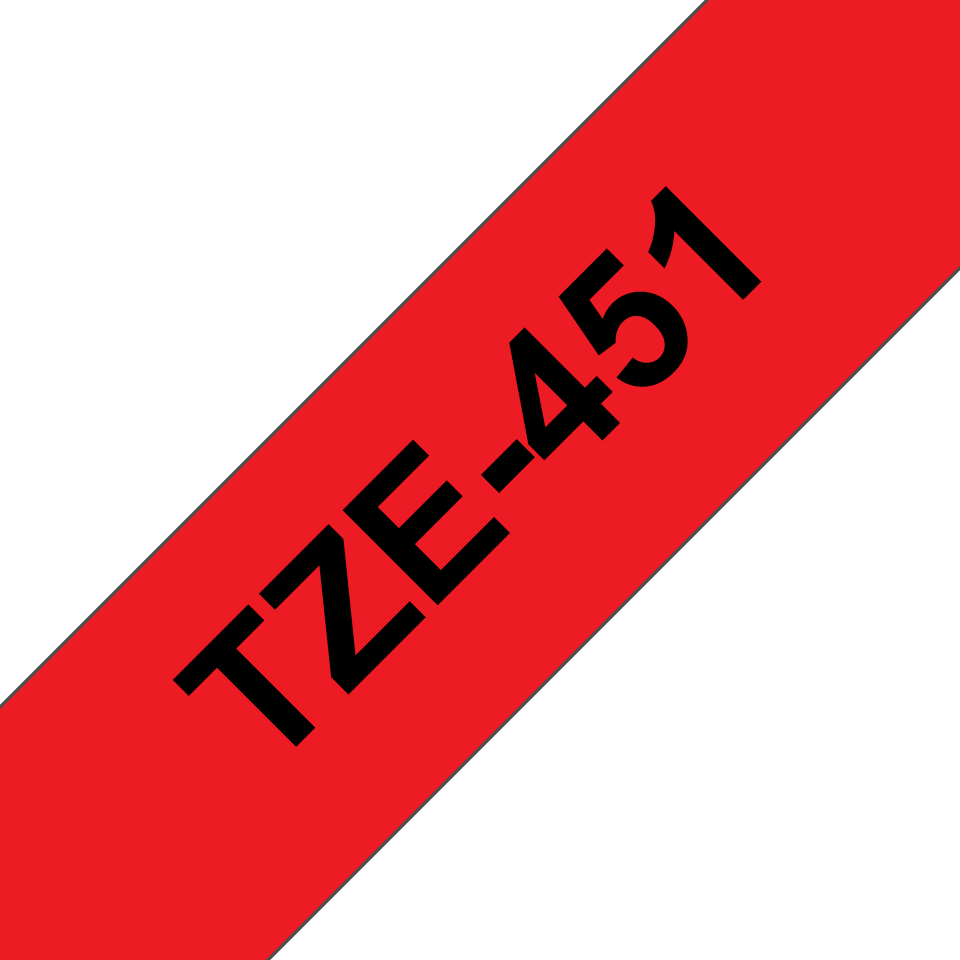 Genuine Brother TZe-451 Labelling Tape Cassette – Black on Red, 24mm wide 2